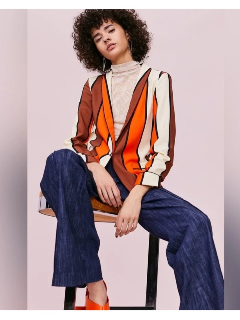 SCOTCH & SODA by MAISON SCOTCH for ANTHROPOLOGIE Stripe Drapey Blazer small - Picture 11 of 11